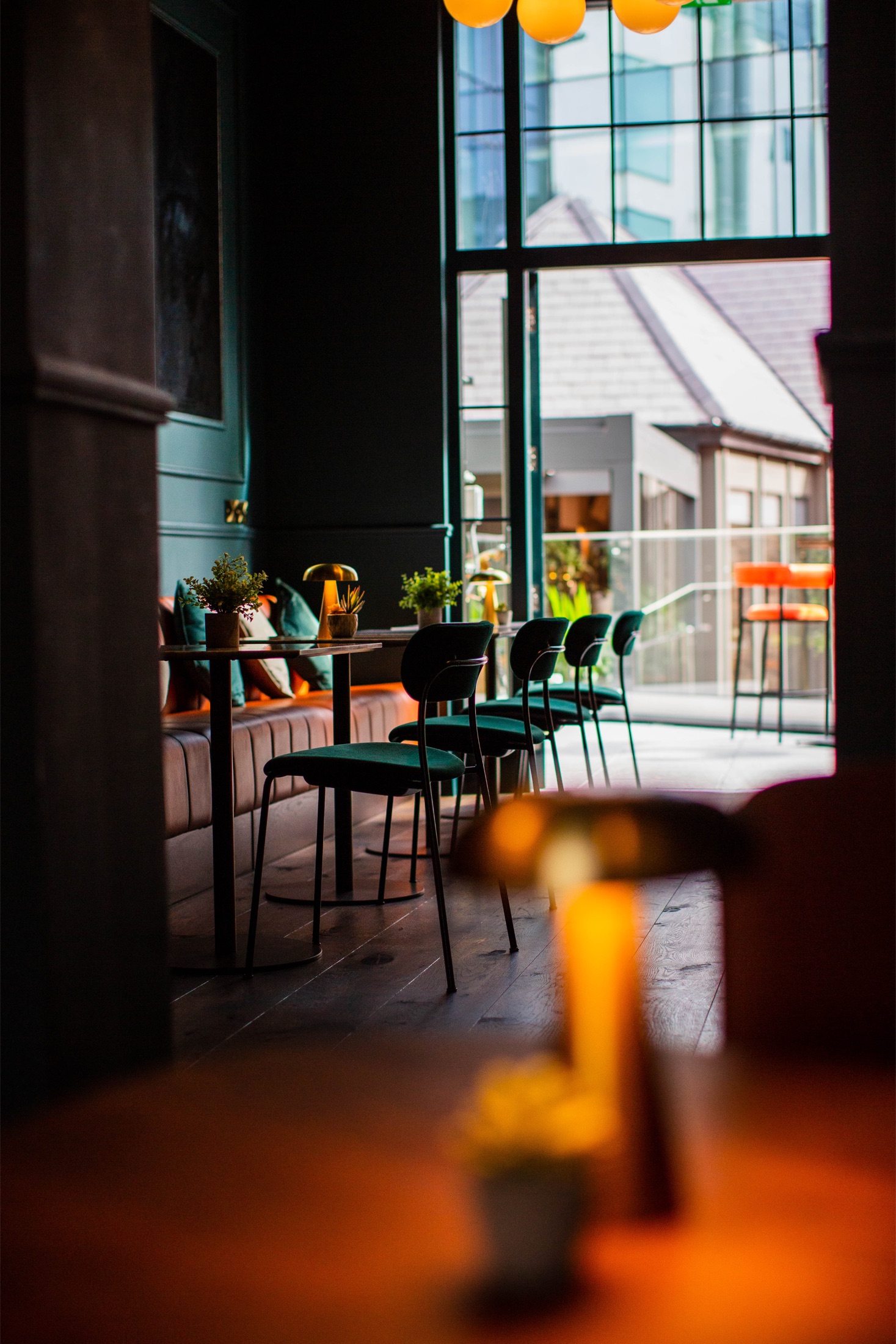 Fire-lit dining room at Asador