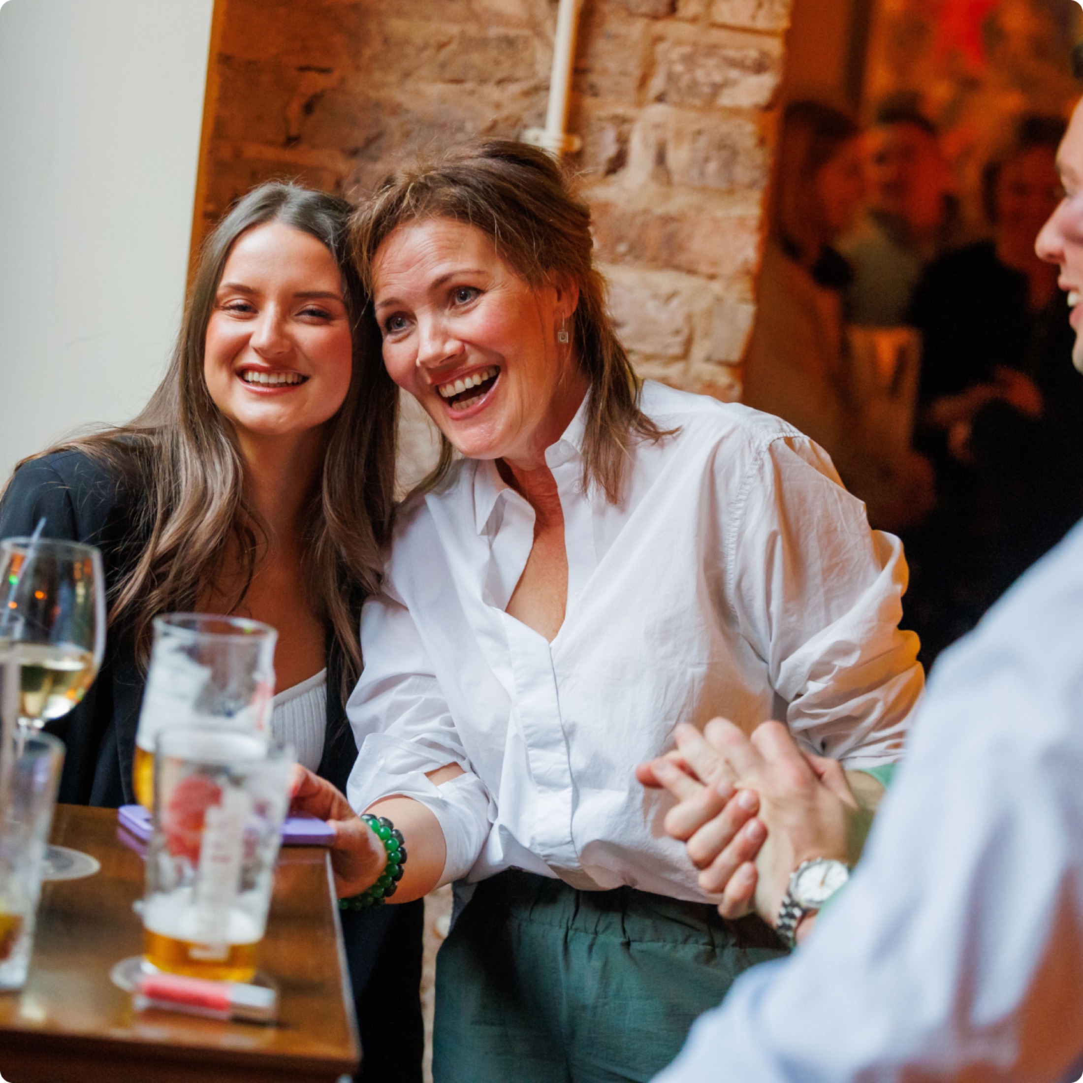 Guests toasting at Lennan's Yard